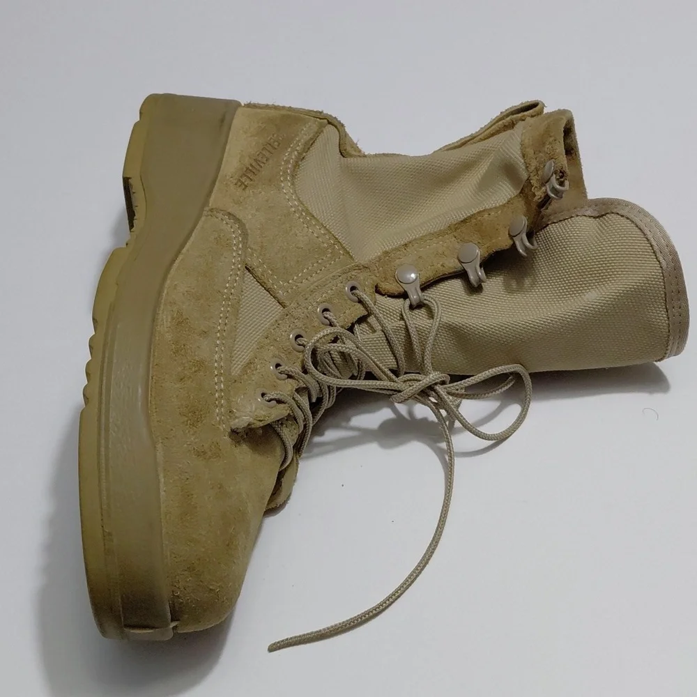 BELLEVILLE  Men's Leather Military  Tactical Steel Toe Boots Coyote Brown Size 5